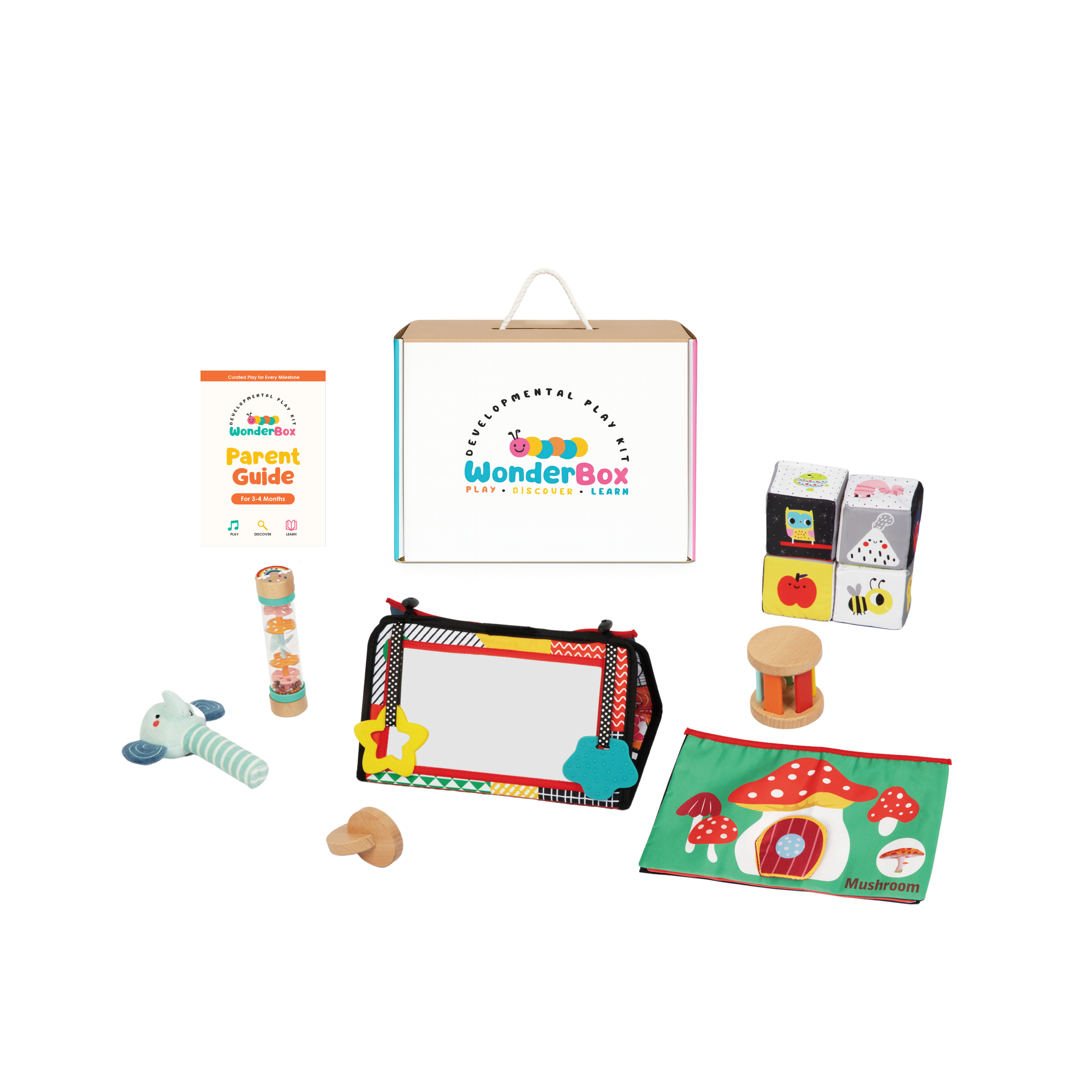 Wonder Box Rabbits WonderBox Play Kit for 3-4 Months: Educational Toys for Baby ...